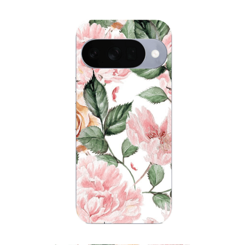 Google Pixel 10 Pink rose and laves Transparent Silicone TPU Θήκη